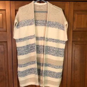 LOFT Knitted Open Front Sleeveless Cardigan, medium